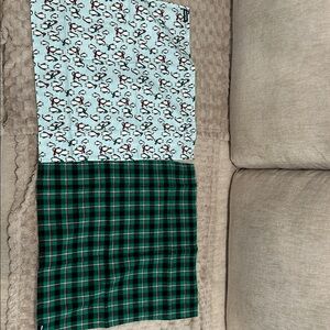 Set of 2 Lands End Penguin and Plaid Patterned Dog bandana